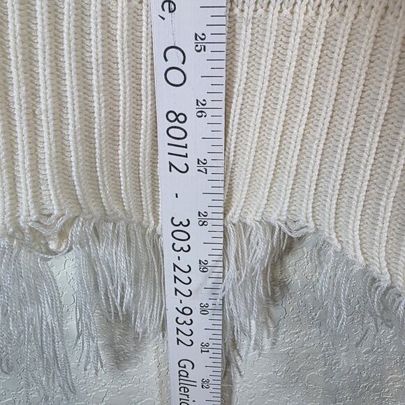 Bloom Chic Knit Sweater Red Heart Fringe Hems/cuff Size 14 - Picture 9 of 13